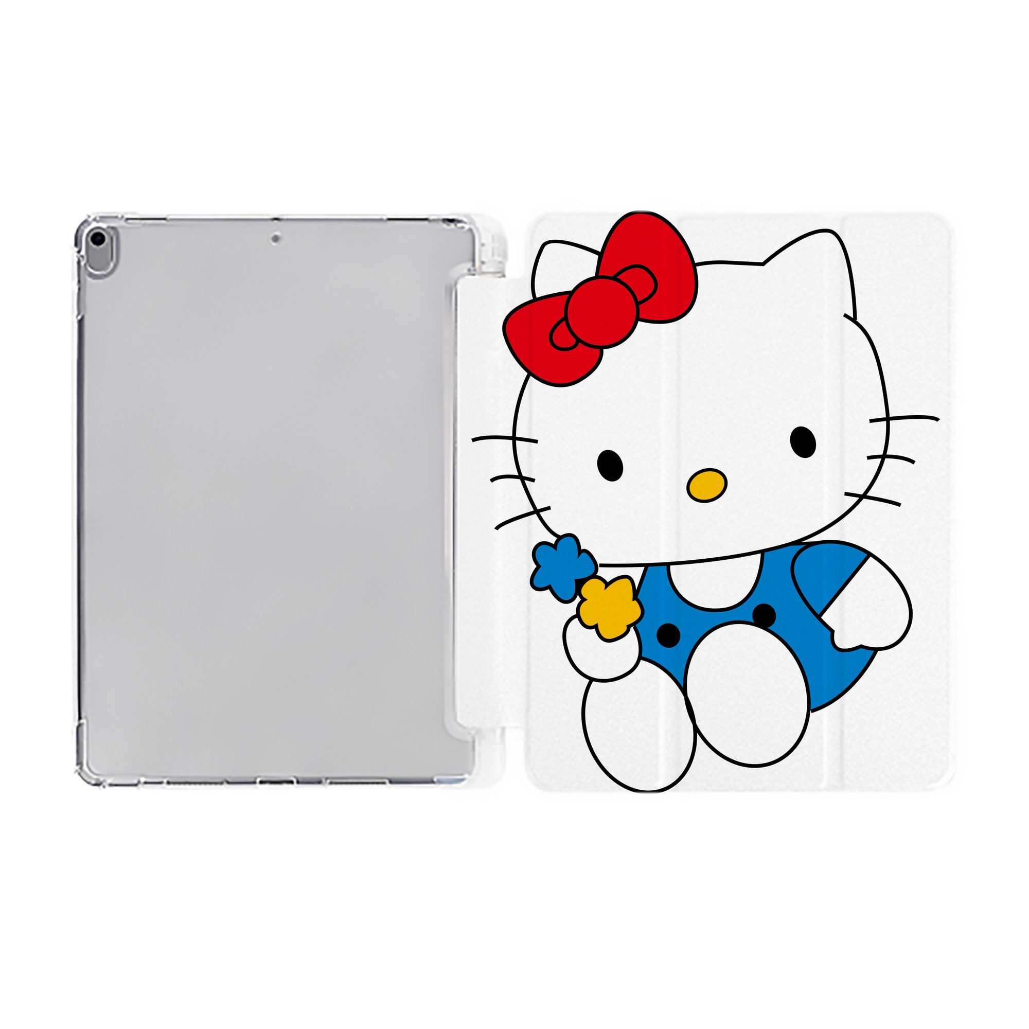 （画像用） Hello Kitty ハローキティ IPad ケース ペン収納付き 三つ折りスタンド PUレザー×シリコン 対応機種9.5/10.5/10.9インチ